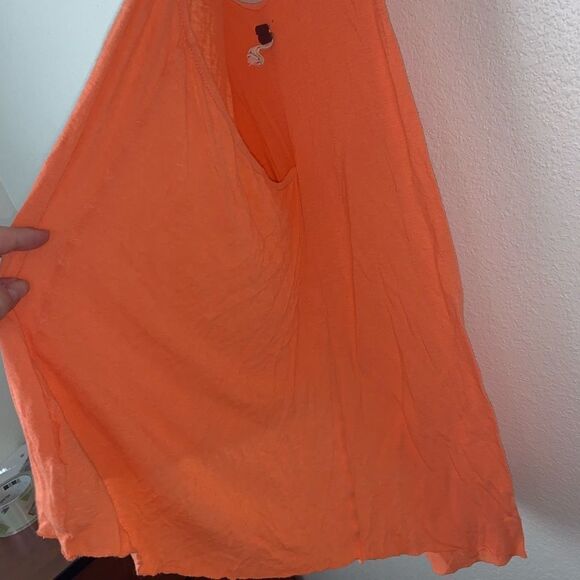 We the Free People Hi Low Tank Top Lagenlook Tangerine Orange - Picture 2 of 8